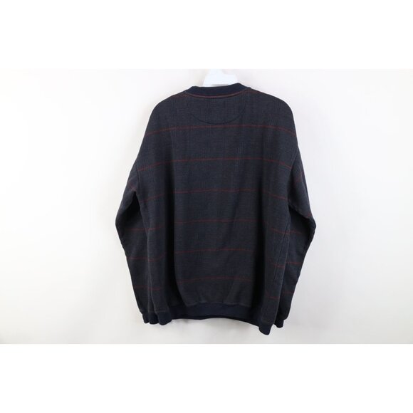 Vintage 90s Streetwear Mens Large Faded Layered Houndstooth Plaid Sweatshirt - Picture 8 of 10